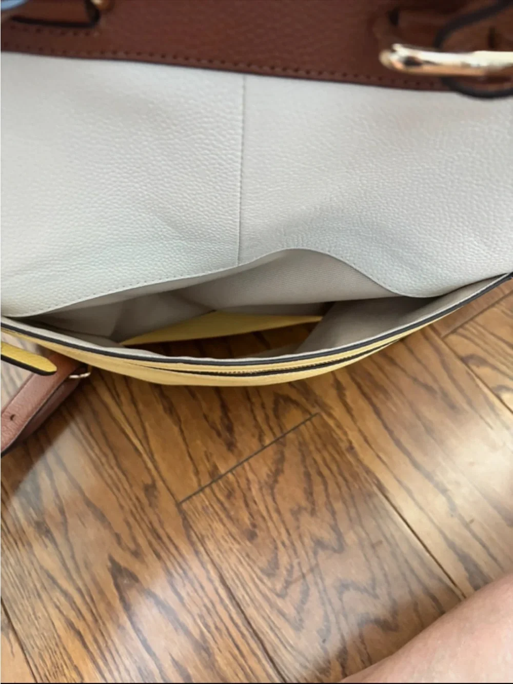 Cole Haan Colorblock Messenger Bag in Yellow, White and Brown